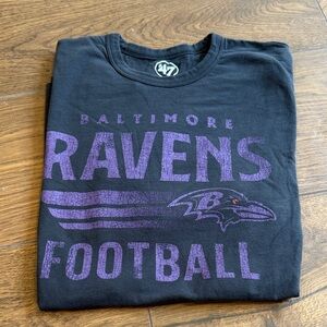 47  Men’s Dark Gray Baltimore Ravens Vintage Tee with Purple Graphic Size- Large